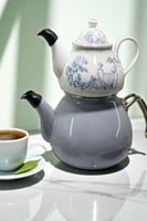 طقم إبريق شاي أسود/شيف مكون من 2 إبريق شاي من السي...