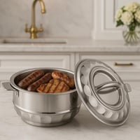 حافظة طعام مزدوجة الجدار من الستانلس ستيل – لون فض...