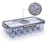 حامل بيض قابل للتكديس لتنظيم الثلاجة، صناديق تخزين...