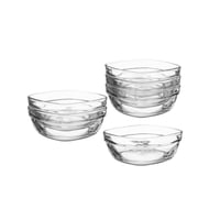 مجموعة زبادي مكونة من 6 حبات زجاجية شفافة