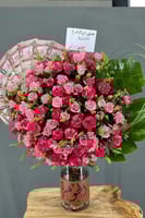 فازة الدبل كلر الاحمر مع البينك البيبي روز