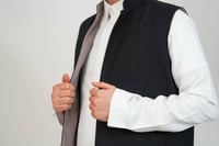 سديري جوخ دبل فيس اسود ورمادي