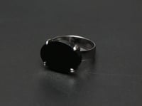 خاتم ملكي مخالب فضة عيار 925 - اسود