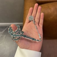 سبحة بكلايت شفافة خيط أخضر