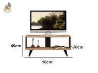 طاولة تلفاز 90 سم - أسود×بيج