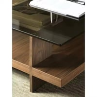 طاوله قهوة ام دي اف و زجاج بني - 100 سم