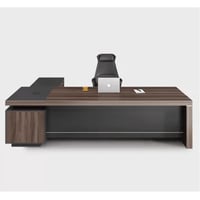 مكتب مودرن 200سم-بني×أسود