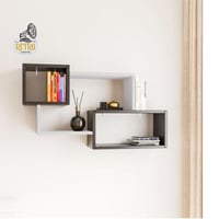 وحدة أرفف 20 سم - أبيض×أسود