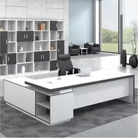 مكتب مودرن 200سم-ابيض