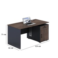 مكتب موظف 120سم–بني×أسود