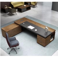 مكتب مودرن 200سم-خشبي×أسود