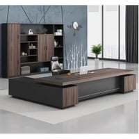 مكتب مودرن 200سم-بني×أسود