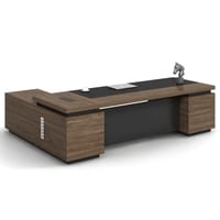 مكتب مودرن 200سم-خشبي×أسود