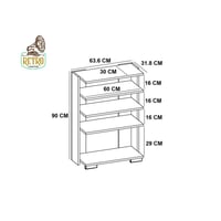 خزانة احذية 64 سم – أبيض×بيج
