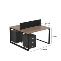 خلية عمل ثنائي120سم–خشبي×أسود