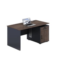 مكتب موظف 120سم–بني×أسود