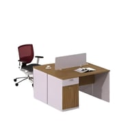 خلية عمل ثنائي 120سم–خشبي×أبيض