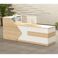 مكتب أستقبال 150سم–أبيض×خشبي