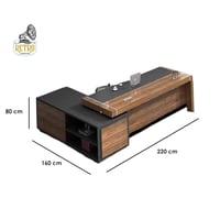 مكتب مودرن 220×160 سم – بني×أسود