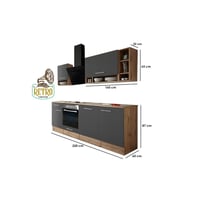 وحدة تخزين مطبخ- رمادي×بيج