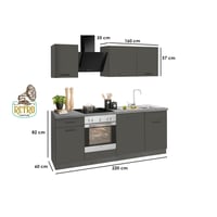 وحدة تخزين مطبخ- رمادي