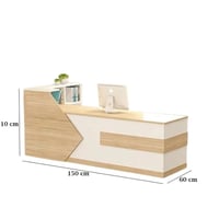 مكتب أستقبال 150سم–أبيض×خشبي