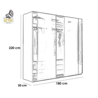 خزانة ملابس 180 سم – بني