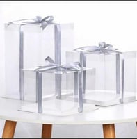 علب كيك مرتفع غلاف شفاف