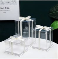 علب كيك مرتفع غلاف شفاف