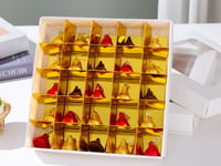 علب شوكولاتة فاخرة غطا منفصل مقسم ٢٥