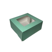 علب كيك مربع بنافذه عدة الوان