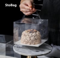 علب كيك شفافة مع الحامل