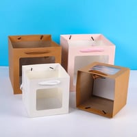 اكياس ورقيه مربعه بنافذه 25x25سم