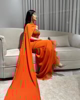 فستان سهرة الزركون البرتقالية