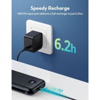 بطارية محمولة سعة 20000 ملي امبير 3 منافذ - اسود -...