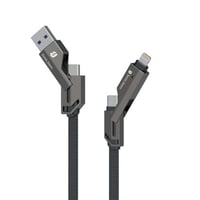 كيبل شحن 4in1 متعدد المنافذ بقوة 120 واط - اسود -...