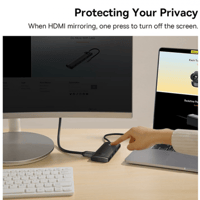 وصلة محول تايب سي ثلاث مخارج Type-c - USB - HDMI -...