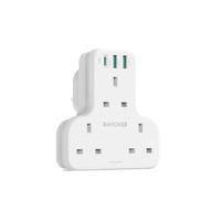 شاحن جداري 3 مداخل طاقه ثلاثيه مع منفذين USB و منف...