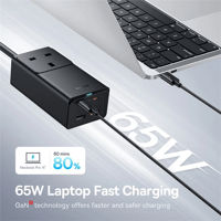 توصيلة كهربائية 4 مخارج بقوة 65 واط - 2 متر - Base...