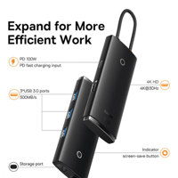 وصلة محول تايب سي ثلاث مخارج Type-c - USB - HDMI -...