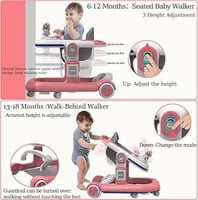 مشاية اطفال قابلة للطي مع أصوات موسيقى والعاب وفرا...
