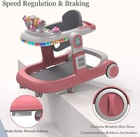 مشاية اطفال قابلة للطي مع أصوات موسيقى والعاب وفرا...