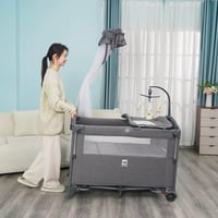 سرير ومحبس اطفال بناموسية وألعاب + طاولة تغيير