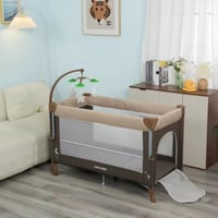 سرير ومحبس اطفال بناموسية وألعاب + طاولة تغيير