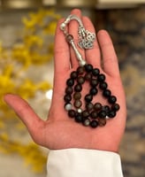 سبحة عقيق برازيلي اسود مخلوط