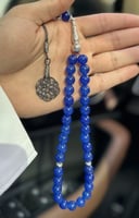 سبحة عقيق ازرق طربزونة فضة