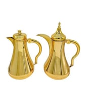 طقم ترامس شاي وقهوة الأصالة ذهبي كامل