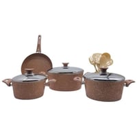 طقم قدور جرانيت بغطاء ستيل 14 قطع