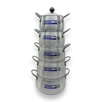 طقم قدور ألمنيوم باكستاني 10 قطع من 16 سم الى 26 س...