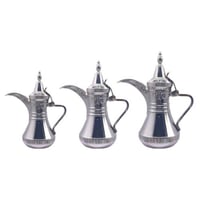 طقم دلال قهوة 3 قطع لون فضي